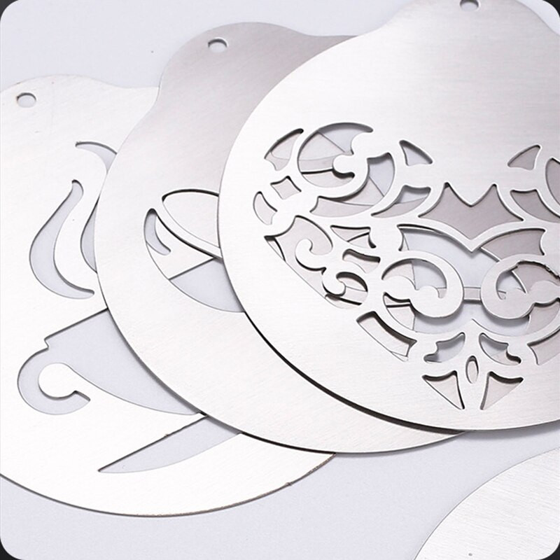 5 bucăți model de imprimare cu cafea șabloane pentru cafea instrument de pulverizare pentru cafea stilou artistic pentru tort latte, decorare pentru cafea, desen pentru cafea, vase de cafea