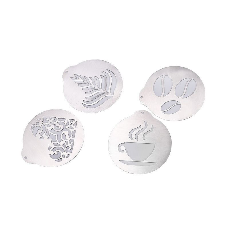 5 bucăți model de imprimare cu cafea șabloane pentru cafea instrument de pulverizare pentru cafea stilou artistic pentru tort latte, decorare pentru cafea, desen pentru cafea, vase de cafea