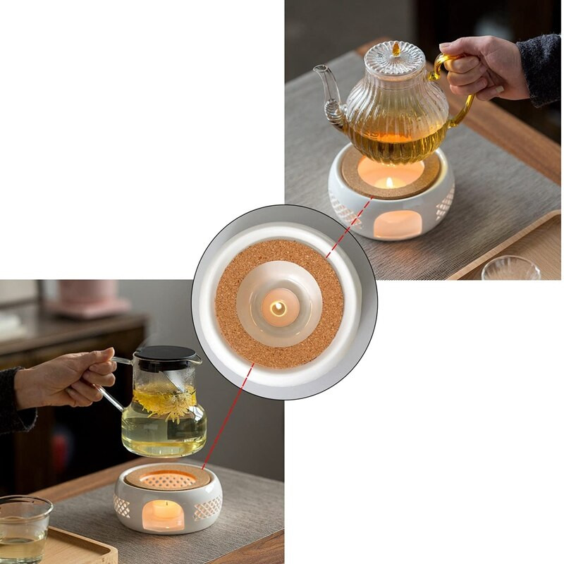 Teekannu soojendaja korgipadjaga teesoojendaja alusküünla soojendusaluse hoidja Teenõud, mis sobivad tee kohvi ja piima jaoks jne