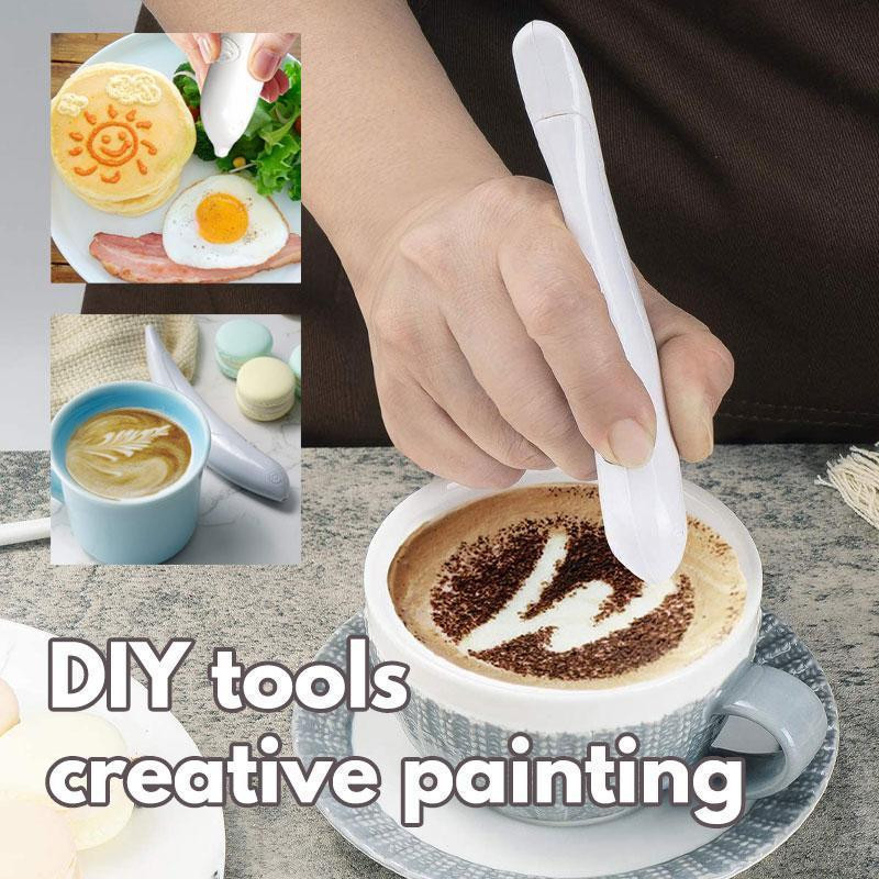 Creative Genius Latte Elektromos Latte Art toll kávé süteményhez fűszeres torta díszítő toll Kávéfaragó toll Sütő tészta eszközök