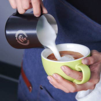 304 Ανοξείδωτο ατσάλι με αφρώδη στάμνα καφέ Pull Flower Cup Καπουτσίνο Milk Pot Φλιτζάνια Espresso Latte Art Milk Coffeeware 600ml