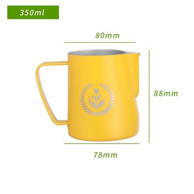 304 Rozsdamentes acél habosító kávékancsó húzó virágcsésze cappuccino tejeskanna eszpresszó csészék Latte Art tejes kávés edények 600ml