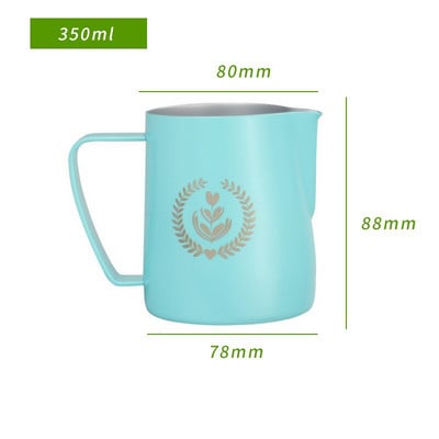 304 Rozsdamentes acél habosító kávékancsó húzó virágcsésze cappuccino tejeskanna eszpresszó csészék Latte Art tejes kávés edények 600ml