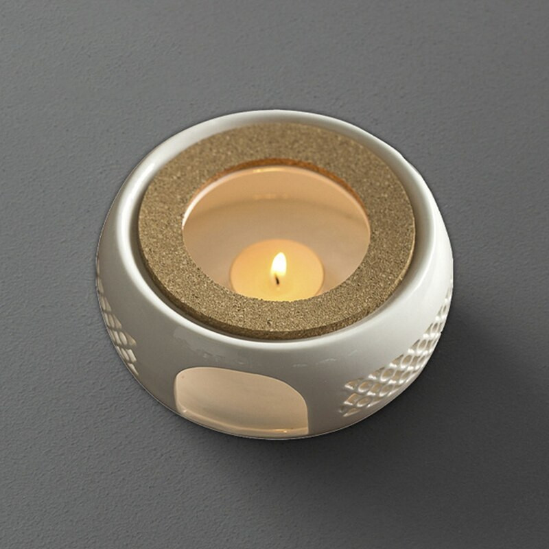 Teáskanna melegítő parafa párnával Teamelegítő alap gyertya fűtő talp tartó Teás edény alkalmas tea kávéhoz és tejhez stb