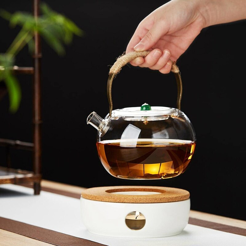 Arbatinuko šildytuvas, keraminė drožlė su kamštine pagalvėle, žvakių šildytuvas arbatinukams ąsočiai Grafas, tinka