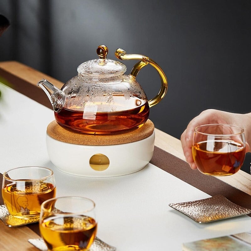 Arbatinuko šildytuvas, keraminė drožlė su kamštine pagalvėle, žvakių šildytuvas arbatinukams ąsočiai Grafas, tinka