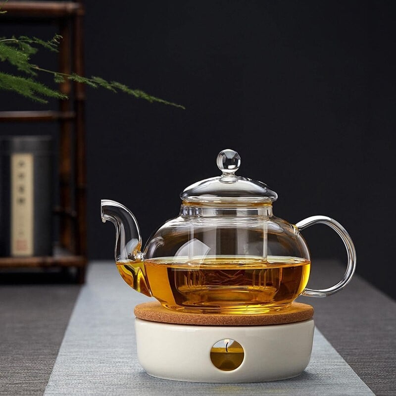 Arbatinuko šildytuvas, keraminė drožlė su kamštine pagalvėle, žvakių šildytuvas arbatinukams ąsočiai Grafas, tinka