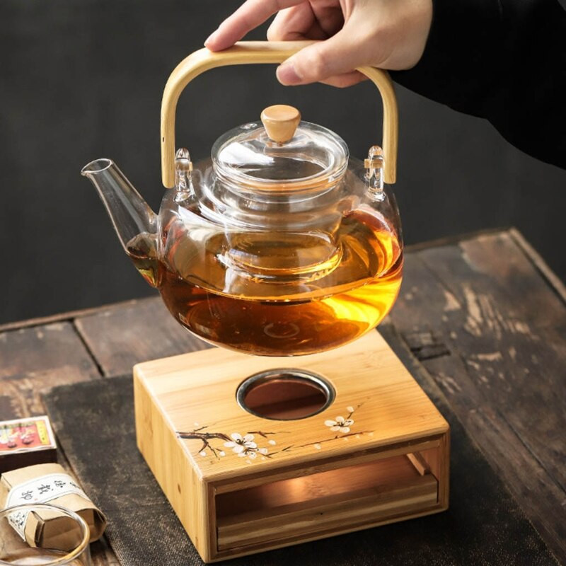 Teáskanna melegítők Teáskanna melegítő tartók Bambusz keret Gyertyamelegítő Készülék Irodai teásedény Kiegészítők Ajándékok tea szerelmeseinek