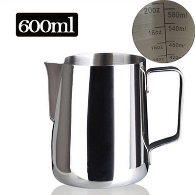 350/600 ml rozsdamentes acél tejhabosító kancsó Kávékancsó Pull Flower Cup Espresso Milk Cafe Cappuccino Latte Habosító Art