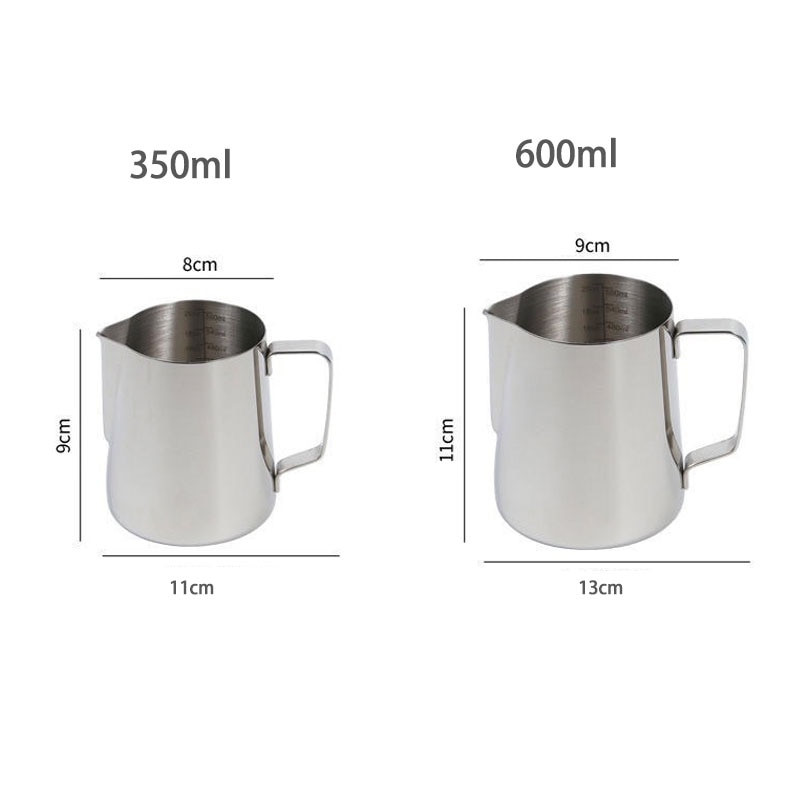 350/600 ml rozsdamentes acél tejhabosító kancsó Kávékancsó Pull Flower Cup Espresso Milk Cafe Cappuccino Latte Habosító Art