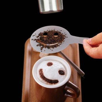 Форма за капучино Изискан модел за печат на кафе Foan Спрей Шаблони за торта Пудра захар Шоколад Какао Кафе Печат Сглобете
