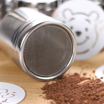 Cappuccino formelės išgalvotas kavos spausdinimo modelis, purškiamas pyragas, trafaretai cukraus pudros, šokolado, kakavos, kavos spausdinimo rinkinys