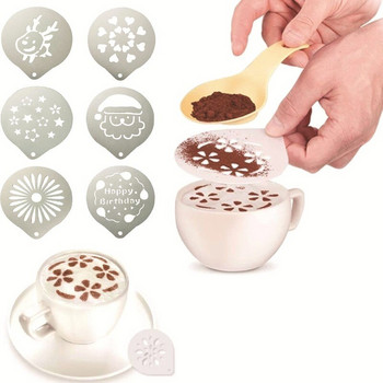 Творчески шаблон за кафе Мляко Кафе Лате Бариста Капучино Шаблон Неръждаема стомана Направи си сам Мухъл за рисуване Инструменти за декориране