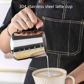 350/600Ml 304 Rozsdamentes acél tejhabosító kancsó eszpresszó kávékancsó Latte cappuccino tejkrémes poharak Barista kávésablon