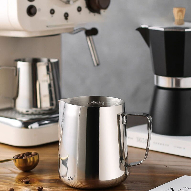 350/600Ml 304 Rozsdamentes acél tejhabosító kancsó eszpresszó kávékancsó Latte cappuccino tejkrémes poharak Barista kávésablon