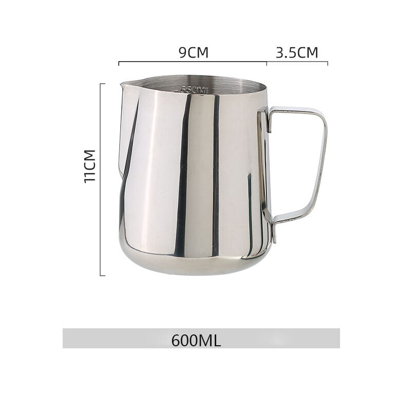 350/600Ml 304 Rozsdamentes acél tejhabosító kancsó eszpresszó kávékancsó Latte cappuccino tejkrémes poharak Barista kávésablon