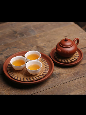 Βάση τσαγιέρα Zhu Ni Teapot Trivets πιατάκι για τσαγιέρα Κέρμα Κουνγκ Φου Τελετή τσαγιού Κινεζικοί δίσκοι τσαγιού Chaozhou Στρογγυλή βάση