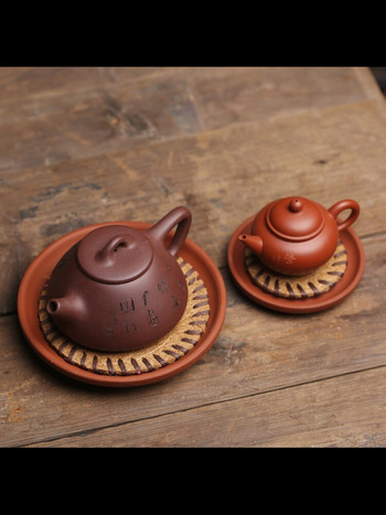 Основа за чайник Zhu Ni Чайник Тривета Чинийка за чайник Монета Кунг Фу Чаена церемония Подноси за китайски чай Chaozhou Кръгла основа