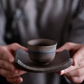 Japoniško stiliaus plytelių padėkliukas Rankų darbo retro akmens masės izoliacinis padėkliukas arbatos padėkliukas Keraminis Kung Fu arbatos ceremonijos priedai