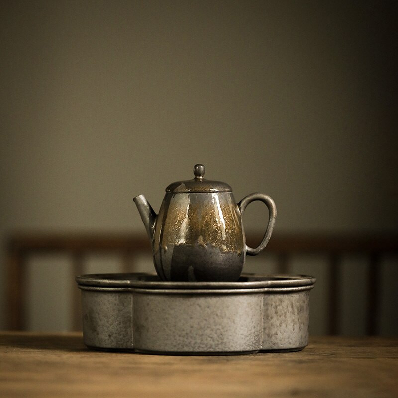 hagyományos kerámia teáskanna szegecsek ovális kínai edénytartók háztartási porcelán teáskanna állvány
