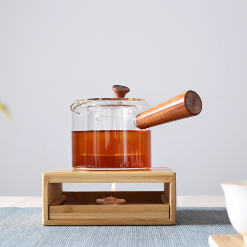 Bambuko arbatos šildytuvas žvakių šildymo laikiklis arbatinuko šildytuvo termostatas vyno temperatūros pagrindas arbatos puodo viryklės izoliacija japoniško stiliaus