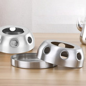 Arbatos indai Sidabriniai apvalūs nerūdijančio plieno nuimama žvakė Praktiška kavos arbatinuko šildytuvas viryklės šildymo pagrindas Namų biuro priedai