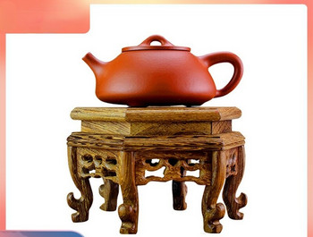 Саксия за чай от масивна дървесина Поднос Елегантност Леко ароматизиращ миниатюрен бонсай Curio Нефрит Комплект за чай Рамка Части за сервиз за чай