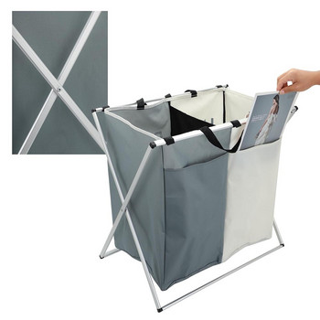 Кошница за съхранение на мръсни дрехи 1/2/3 Решетъчна кошница за организатор Сгъваема голяма кошница за пране Водоустойчива кофа за съхранение от оксфордски плат