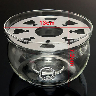 Naujas skaidraus stiklo karščiui atsparus apvalus arbatinuko šildytuvo šildytuvo pagrindo žvakių laikiklis, skirtas namų virtuvės reikmenims EL