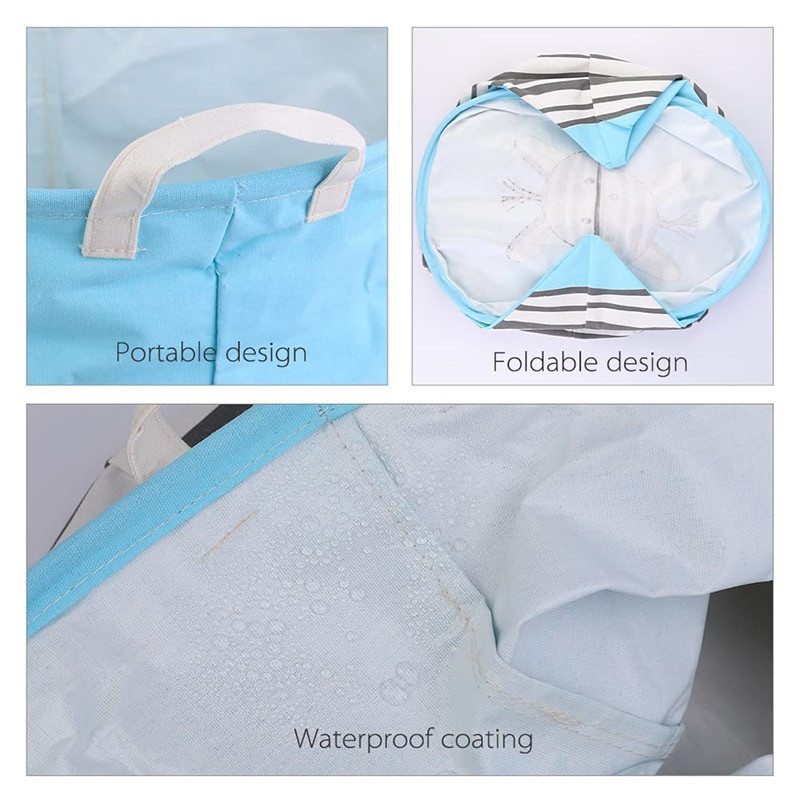 Didelis nešvarių skalbinių krepšelis, sulankstomas kliūtis, drabužių laikymo kibiras Vaikų žaislų krepšelis, atsparus vandeniui, laikiklis su patvariomis rankenomis