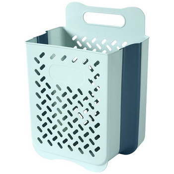 Сгъваема кошница за дрехи за пране в банята Мръсна тоалетна Домакинска окачена на стена Голяма преносима кофа за дрехи без удар