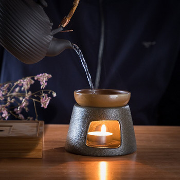 Глинена свещ Отопление Чайник Топличка Държач Основа Японски керамичен чайник Чайни съдове Каменинови Кунг Фу Чай Печка Декорация на дома