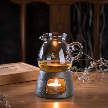 Глинена свещ Отопление Чайник Топличка Държач Основа Японски керамичен чайник Чайни съдове Каменинови Кунг Фу Чай Печка Декорация на дома