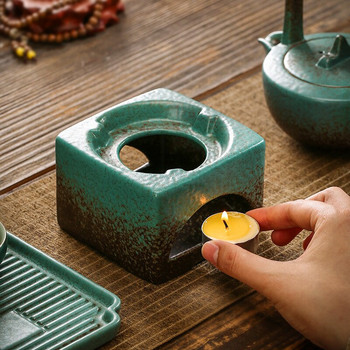 Японска свещ, нагревателна керамична основа за чайник, термо чайник, реколта, дръжка, порцеланов чайник, топъл държач, чаши, декорация на дома