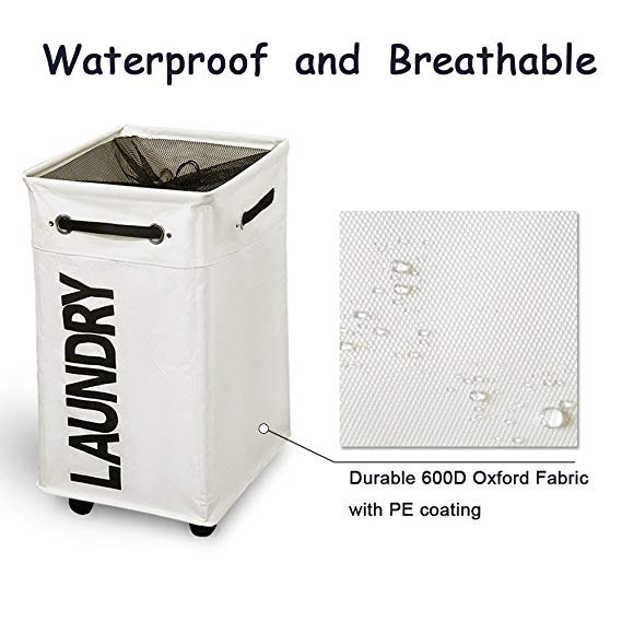 Košara za rublje na kotače s kotačima Vodootporne i sklopive košare za rublje za odjeću Igračke Košara za odjeću s mrežastom navlakom