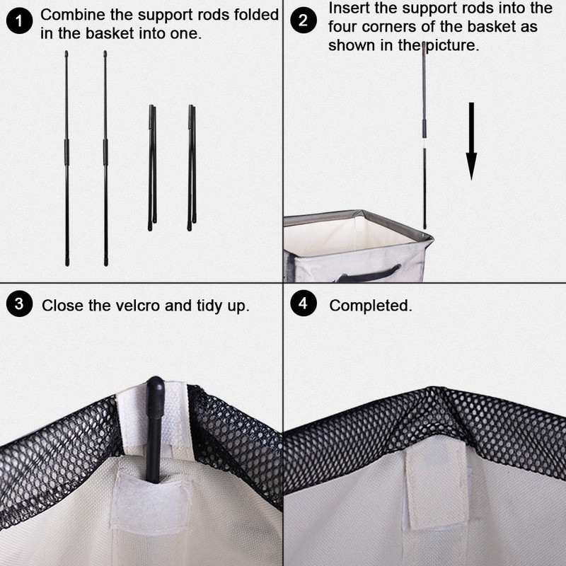 Košara za rublje na kotače s kotačima Vodootporne i sklopive košare za rublje za odjeću Igračke Košara za odjeću s mrežastom navlakom