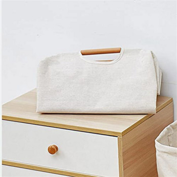 Японска кошница за пране Сгъваема кошница за съхранение на мръсни дрехи Органайзери от бамбуков плат с дръжки Домашна чанта за съхранение