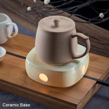 BOZZH Ceramic Tea Coffee Warner Φορητή βάση θέρμανσης Θερμοστάτης τσαγιέρας Θερμοστάτης κεριών μονωτική βάση τσαγιέρας Αξεσουάρ τσαγιού