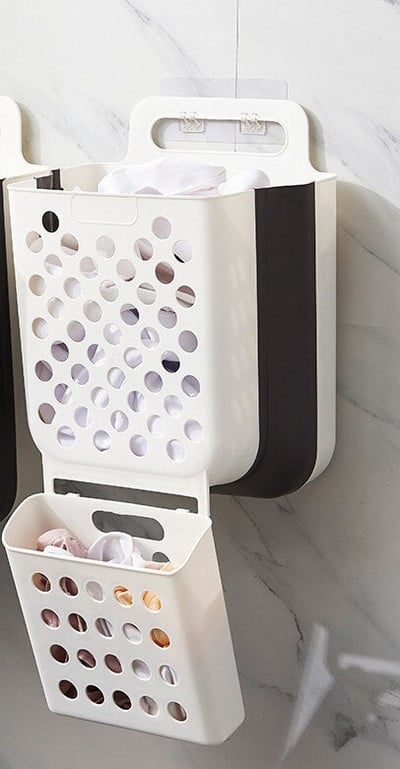 Sulankstomas skalbinių krepšelis Vonios nešvarių skalbinių krepšelis Skalbimo mašina Pakabinamas ant sienos tuščiaviduris sulankstomas krepšelis Skalbimo kambario organizatorius