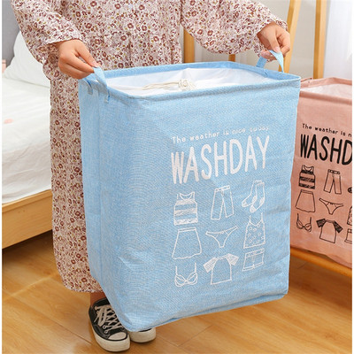 1 kom super velika košara za rublje, sklopiva košara za rublje za pohranu s navlakom za uzicu, vodootporna lanena košara za pohranu odjeće