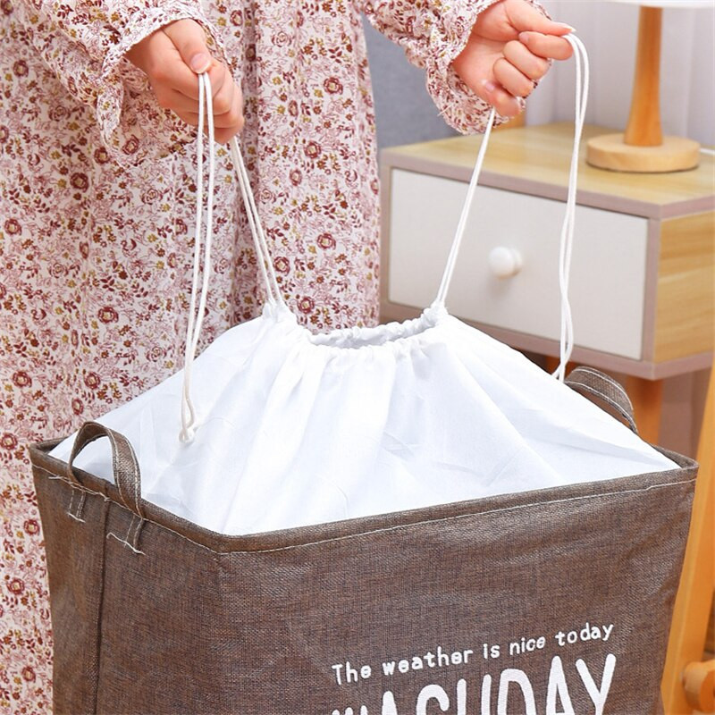 1 kom super velika košara za rublje, sklopiva košara za rublje za pohranu s navlakom za uzicu, vodootporna lanena košara za pohranu odjeće