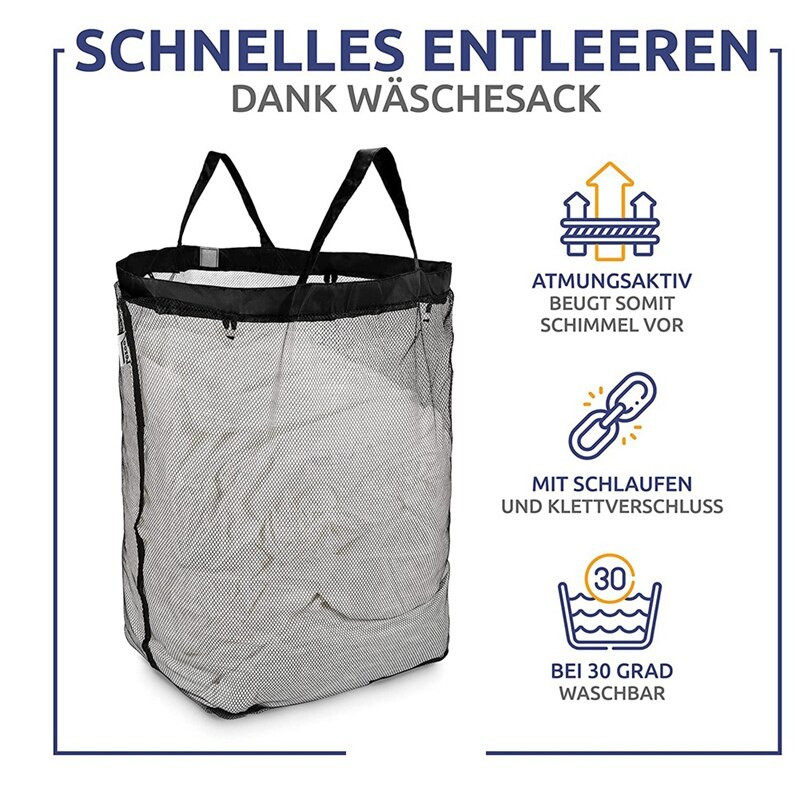 Skalbinių krepšelis su dangteliu, juodas skalbinių krepšelis su nuimamu skalbinių krepšiu – skalbinių rūšiuotojas vonios kambariui ir miegamajam