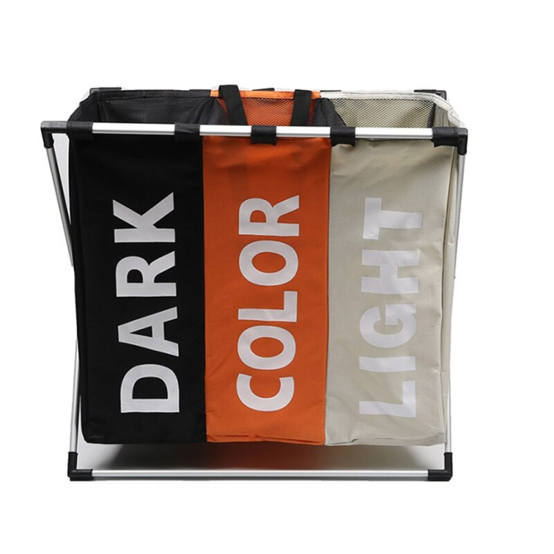 Sulankstomas audinių skalbinių krepšelis, kliūtis rūšiuotojas, krepšelio dėžė, sulankstoma 3 sekcijų skalbimo dėtuvė Nešvarių drabužių maišų tvarkytuvas