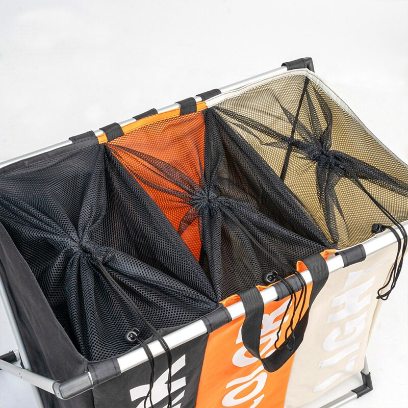 Sulankstomas audinių skalbinių krepšelis, kliūtis rūšiuotojas, krepšelio dėžė, sulankstoma 3 sekcijų skalbimo dėtuvė Nešvarių drabužių maišų tvarkytuvas