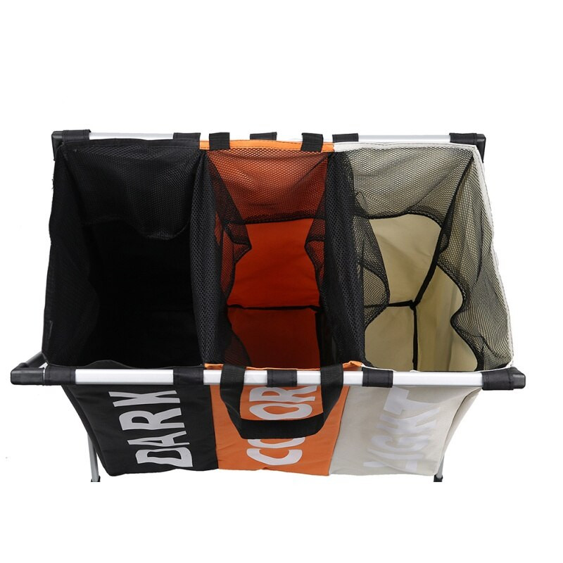 Sulankstomas audinių skalbinių krepšelis, kliūtis rūšiuotojas, krepšelio dėžė, sulankstoma 3 sekcijų skalbimo dėtuvė Nešvarių drabužių maišų tvarkytuvas