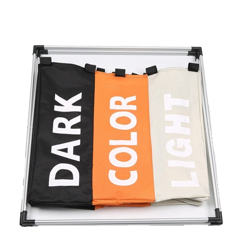 Sulankstomas audinių skalbinių krepšelis, kliūtis rūšiuotojas, krepšelio dėžė, sulankstoma 3 sekcijų skalbimo dėtuvė Nešvarių drabužių maišų tvarkytuvas