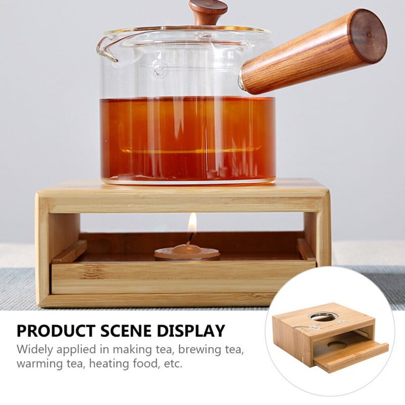 Šiltesnis arbatinukas Arbatos pagrindas Šildymas Kava Bambuko Žvakė Viryklė Kung Rinkinys Fu Šildytuvai Šildytuvas Šildymas Vanduo Stiklinis Puodas Priedai Prietaisas