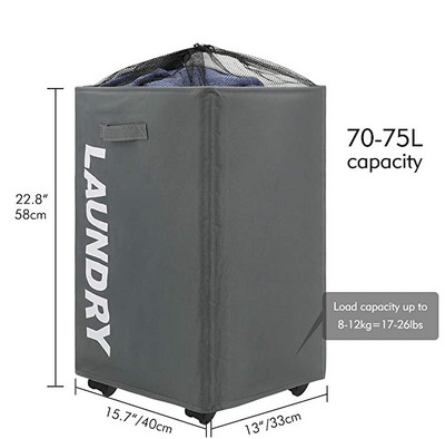 Pagrindinis X-Large Slim Sulankstomas skalbinių krepšelis trukdo sandėliavimo patalpos tvarkykles ant ratukų miegamajam Cesto Ropa Sucia