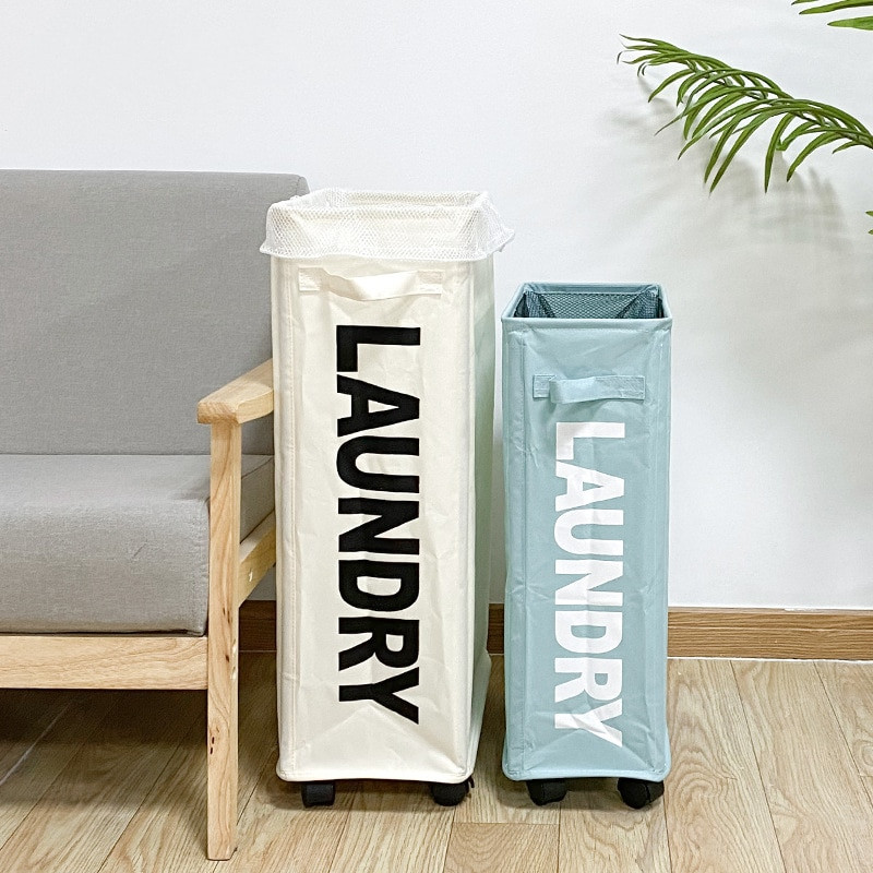 Pagrindinis X-Large Slim Sulankstomas skalbinių krepšelis trukdo sandėliavimo patalpos tvarkykles ant ratukų miegamajam Cesto Ropa Sucia