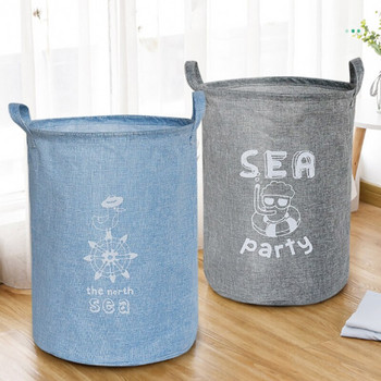 Голяма платнена платнена кошница за пране Кошница за съхранение на мръсни дрехи Сгъваема кошница за пране Спалня Домашна кошница за пране